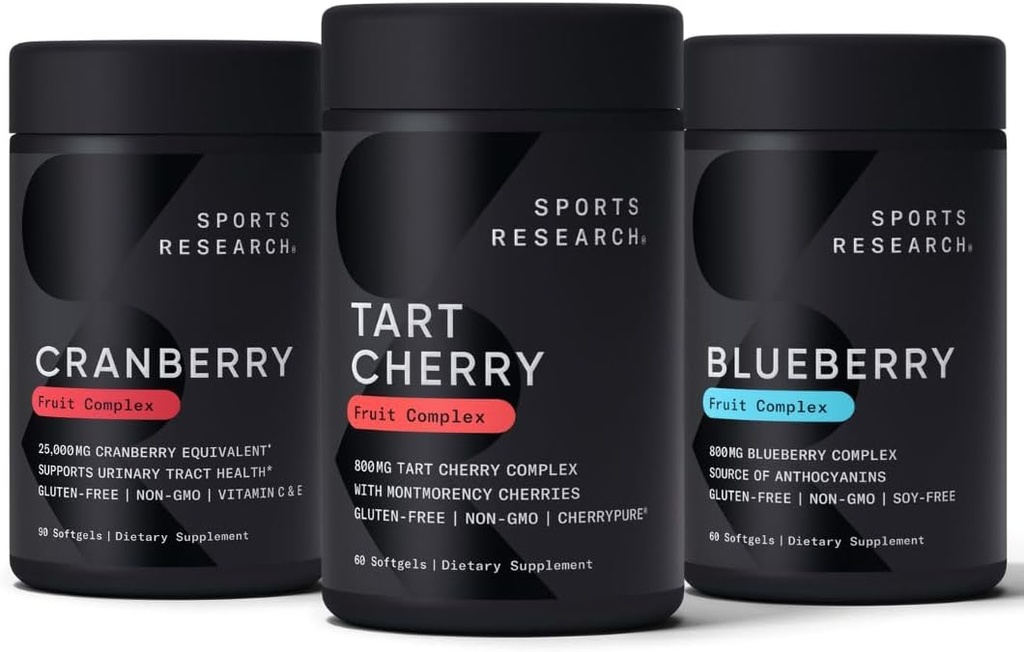 Spor Araştırmaları Tart Cherry Industries ( Montmorency Tart Cherries), Cranberry Meyve Kompleksi ( Pacran & Vitamins C & E) & Whole Fruit Blueberry Mechanic (From Organic Blueberries)