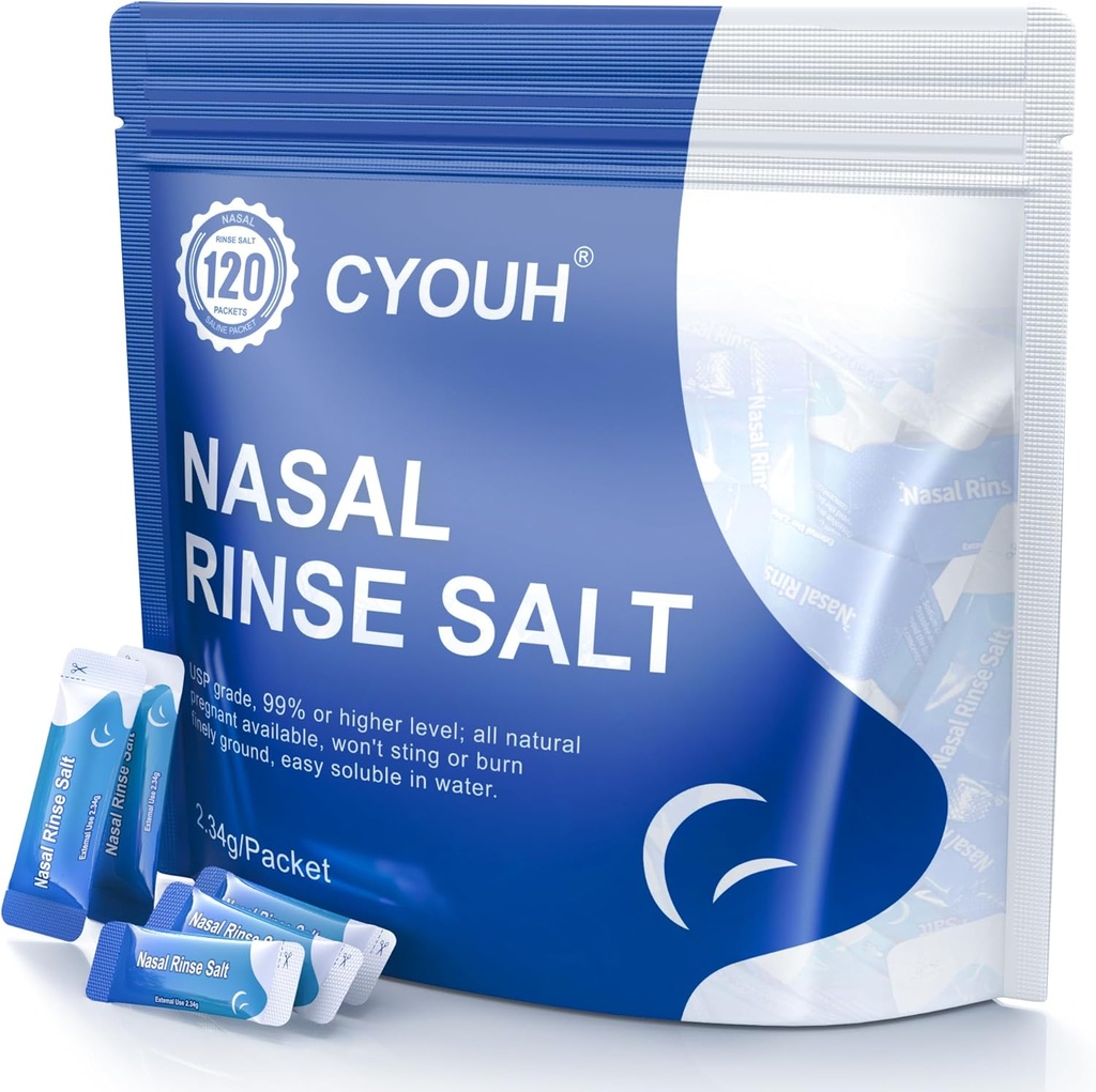 120, Salt Saline Packets Sinus Nasal Rinse for Neti Pot, Bireysel olarak 2.34G Nasal Yıkama Irrigation System Nose Clean Saline Refill Packets