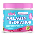 Obvi Hydration Toz | Electrolyte & Collagen Peptide Kompleksi | Hyaluronic Acid ile 5 tür Collagen | Supports Skin Elasticity & Ortak Sağlık | Sugar-Free | Raspberry Rose, 30 Hizmetler
