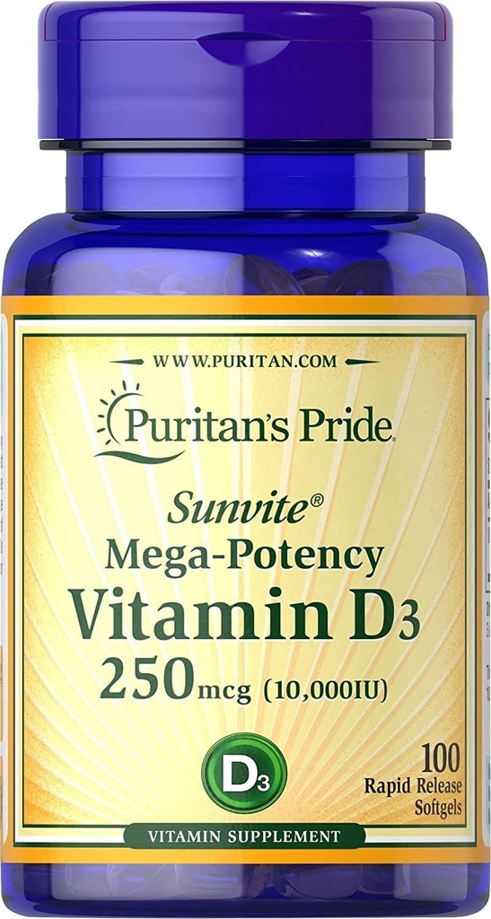Puritan'ın Gurur D3 10.000 IU-100 Softgels