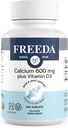 FREEDAuba D3 400 IU ile 600 mg - Essential Bone Support Supplement - Kosher, Gluten-Free, Easy-to-Swallow Tabletleri Kadınlar ve Erkekler için (Ct)