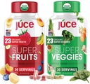 Juce Original Formula - Organik Süper Meyve & Veggies Supplement - Gluten/Gelin Free, Soy Free & Vegan- Reds & Greens Superfood Capsules- 23 Meyve ve 23 Meyve (180 Kont)- By Terra Kai Organics