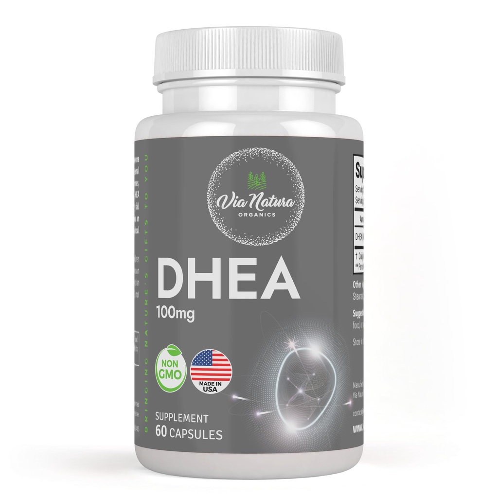 DHEA 100 mg | Non-GMO | Gluten Free Supplement | 60 Capsules
