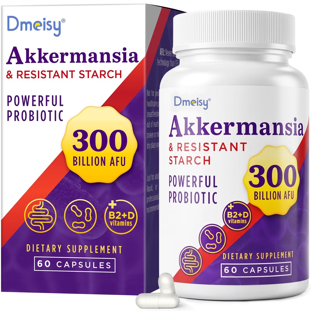 GLP ONE Supplement - 300 Milyar AFU Akkermansia Muciniphila, Akkermansia Kadınlar ve Erkekler için Probiyotik, Boost , Digestive, Gut, Immunity, Discovers Gut Lining Function & Intestinal Walls, 60