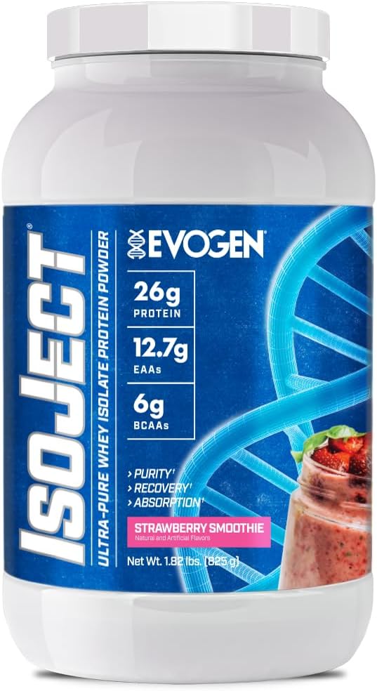 Evogen Isoject - Whey proteini | Ultra-Pure Whey Protein Toz Ignitor Enzymes, BCAAs ve EAAs | Gelişmiş Abhidrasyon & Recovery | Strawberry Smoothie | 25 Servisler