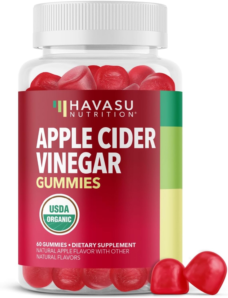 Apple Cider Vinegar Gummies - Organik ACV Vitaminleri Digestive Health, Metabolism & Gut Desteği - 60 Kont - Vegan, Non-GMO, Gluten-Free - Delicious Flavor & No Harsh Taste - 1 Moon Supply