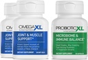 OmegaXL Güçlü Ortak ve Kas Destek Supplement 60 Count (2 Pack) & Probiyotik XL - PreforPro, DE111, Raf Stable - Sağlıklı Gut Flora Büyümesi (30 Veggie caps)