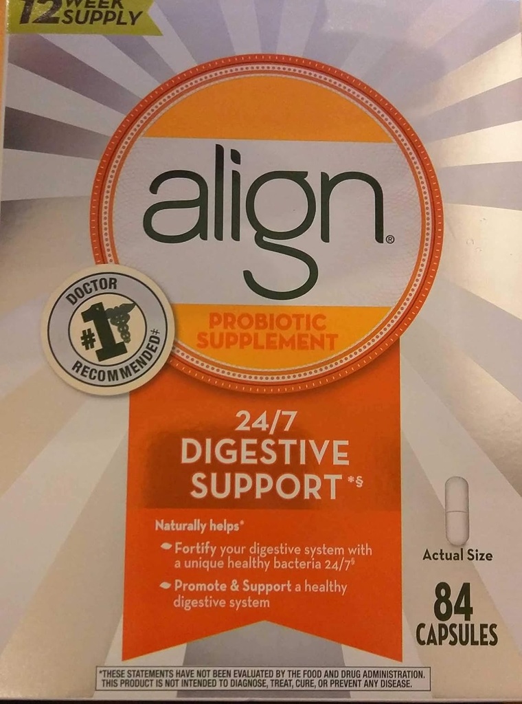 Align Daily Probiyotik Supplement Capsules, White, 84 Count