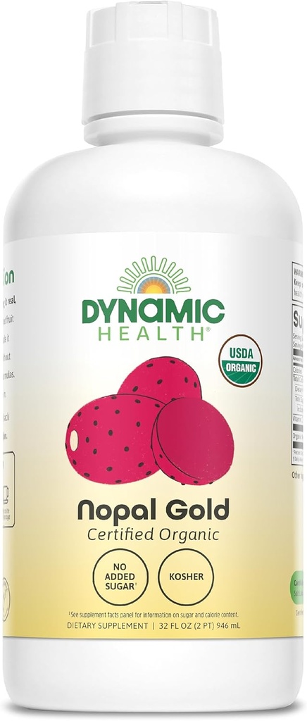 Dinamik Sağlık Nopal Gold, Organik, Hiçbir Katkı, Antioksit Desteği, Vegan, Gluten Free, Non-GMO, 32 Fl oz