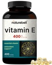 NatureBell Vitamin E Oil Softgels, 400iu EN 400 Pills | Essential Antioksi Supplements, Easy Absorbed Form – Supports Skin, Heart, & Immune Health – Non-GMOMO