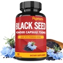 Pure Black Seed Toz Capsules 750 mg - Immunity, Digestive, Skin, Hair & Body Balance - 3 Ay Supply için 90 Pills