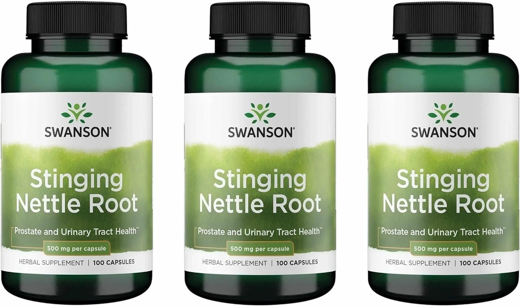 Swanson Sting Nettle Root (Urtica Dioica) - Herbal Supplement - (100 Capsules, 500 mg) (3 Pack)
