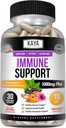 Kaya Naturals Elderberry Immune Support | Yetişkinler için çinko ve Vitamin C ile Vitaminler, Probiyotikler & Turmeric 1000 mg Immune System Alert Sambucus Capsules - 30 Count