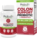 Probulin Colon υποστήριξη Probiotic συμπλήρωμα, Daily Gut, Digestive, και ανοσοποιητική υγεία Probiotics κάψουλες για άνδρες και γυναίκες, 20 δισεκατομμύρια CFU, Vegan, 30 μπουκάλι κόμη