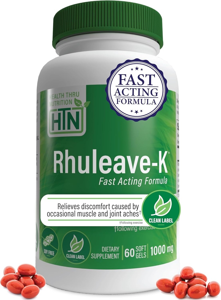 Sağlık Thru Beslenme Akut Formula | Rhu leave-K 1000 mg Curcumin, Boswellia ve Black Sesame Tohum Petrol | Ortak ve Kas Hızlı Acting | Klinik olarak Studied | Non-GMO ( 60)