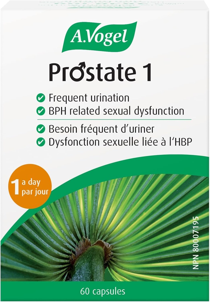 A. Vogel Prostate 1 - Organik Saw Palmetto Prostate Support Supplement - 85 Percent Fatty Asits - Klinik olarak Proven Efficacy (60 kapsül)