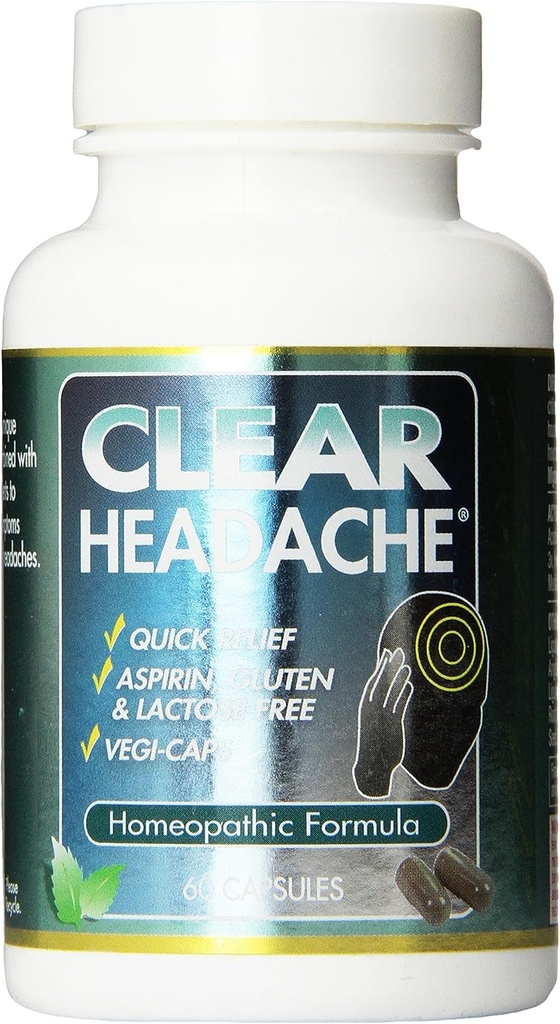 Clear Products Ομοιοπαθητική Φόρμουλα, Πονοκέφαλος, 60 Count