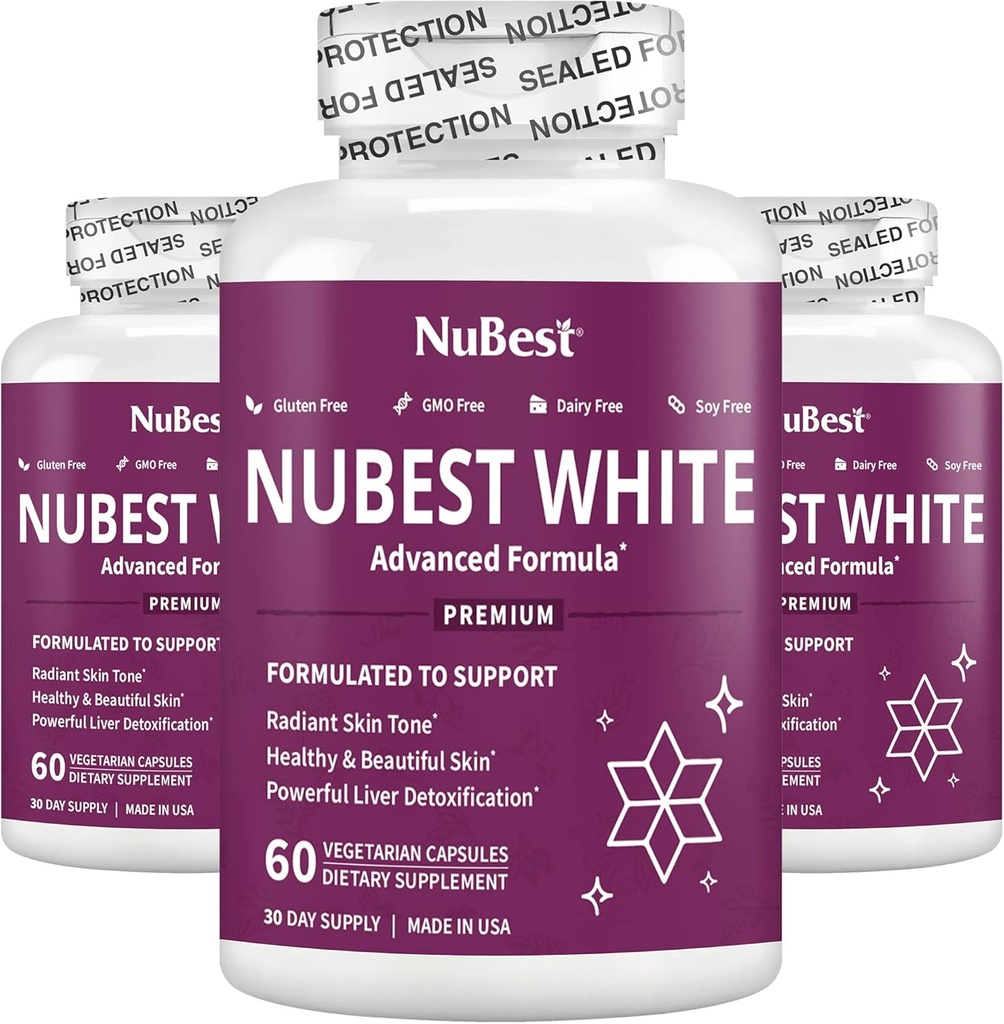 NuEn İyi Beyaz - Glutathione ile Güzel ve Saç Cilt Destek, Süt Butle Ekstraksiyon, L-Cysteine, Precious Herbs ve Vitaminler (3 Paket)