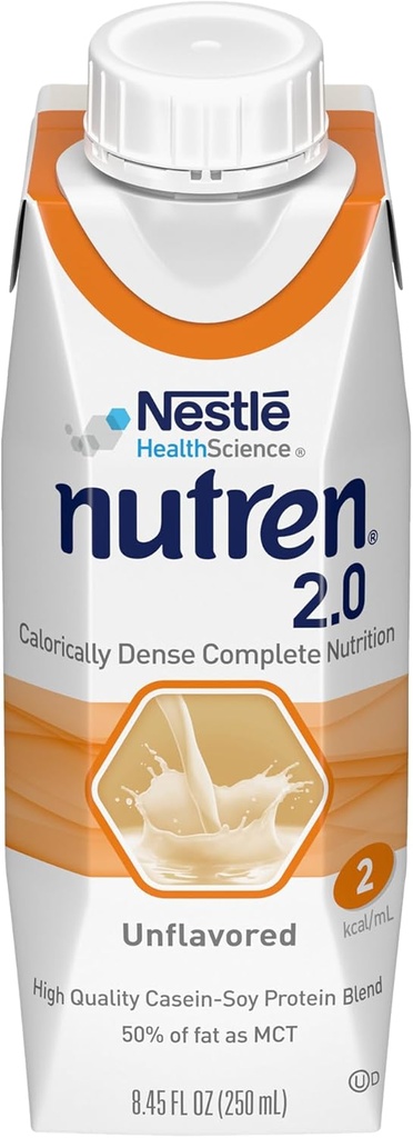 Nutren (2.0 kcal/mL) Calorically-Dense Tube Feeding Formula, Unflavored, 8.45 Fl Oz veya 250 mL (24 paketi)
