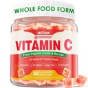 Yetişkinler için Organik C Vitamin Gummies 120 mg, Sugar Free, Daily Immune Defense, Raw Antioksi,% 100 Tüm Gıda Chewable Vitamin C Supplement from 1200 mgges & Fruits for Collagen, Vegan, 60 Counts