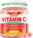 Yetişkinler için Organik C Vitamin Gummies 120 mg, Sugar Free, Daily Immune Defense, Raw Antioksi,% 100 Tüm Gıda Chewable Vitamin C Supplement from 1200 mgges & Fruits for Collagen, Vegan, 60 Counts