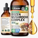 BIO KRAUTER Dozen Mushroom Tincture - Immune Support Supplement Drops - Digestive & Cognitive Support - Non-GMO, Liquid Immunity Defense Formula - 4 fl. oz Şişe