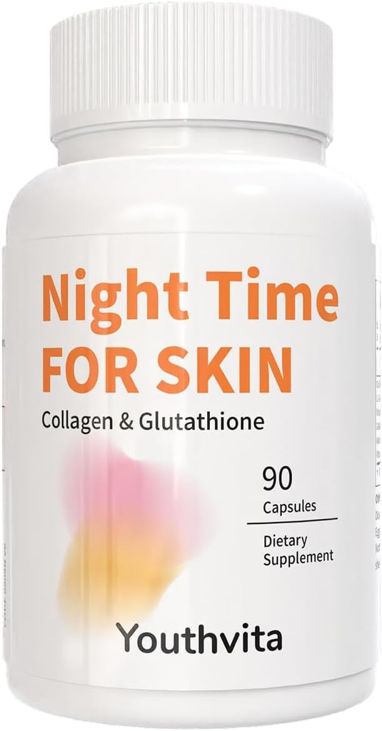 Collagen Peptides L-Glutathione Vitamin C GABA Astaxanthin Vitamin E,Support Skin Health,90 Capsules