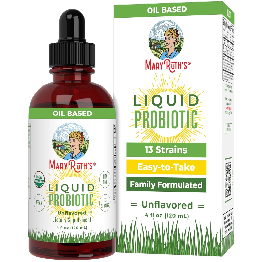 MaryRuth Organics USDA Organic Liquid Probiyotik | Digestive Health | Gut Health | Erkekler için Probiyotikler | Çocuklar için Probiyotikler | Asitofilius Probiyotik | Non-GMO | 40 Hizmetler