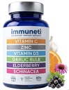 Immuneti - Advanced Immune Defense, 6-in-1 Ισχυρό μείγμα βιταμίνης C, Βιταμίνης D3, Ψευδάργυρος, Καρποί κουφοξυλιάς, Echinacea - Υποστηρίζει τη συνολική υγεία, παρέχει ζωτικά θρεπτικά συστατικά & αντιοξειδωτικά