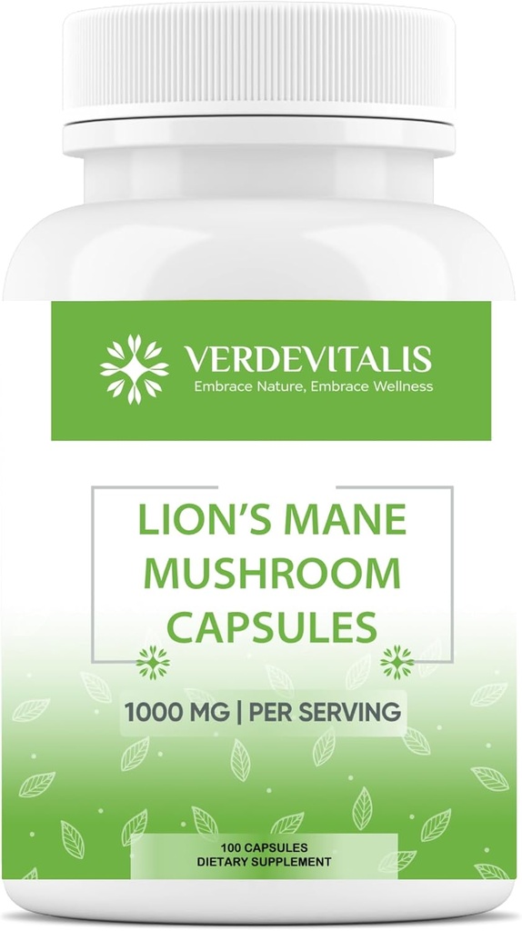 Lion's Mane Capsules - Daily Mushroom Supplement for Memory, Focus & Clarity - Beyin Sağlık Desteği için Beyin Sistemleri Kapsülleri - ABD'de Yapılan 100 Capsules
