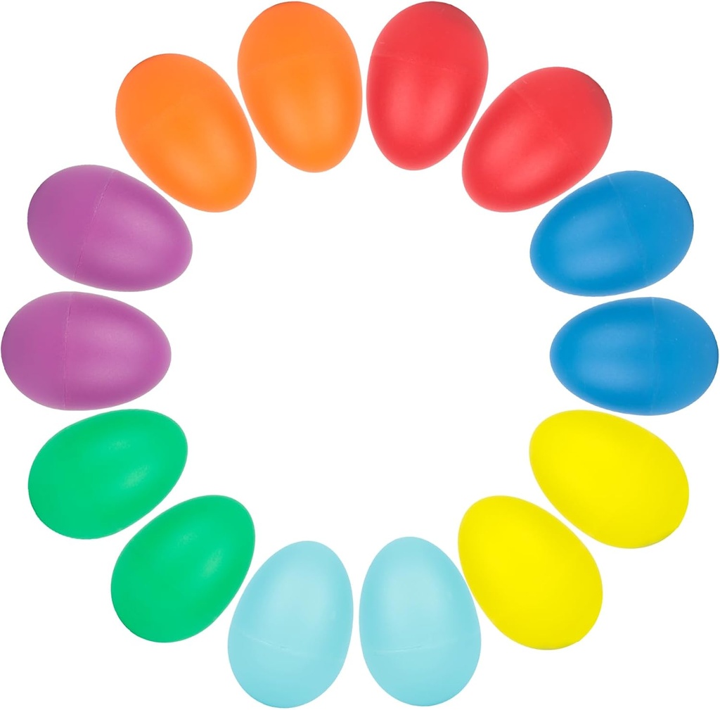 SallyFashion 14PCS Plastic Egg Shakers Set, Percussion Instruments Musical Egg Maracas for Kids Music Learning DIY Painting