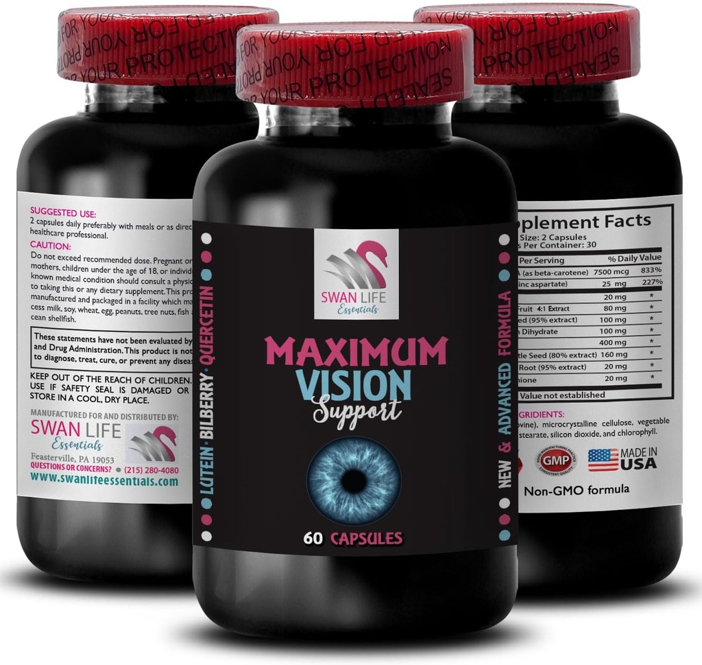 Ισορροπία όρασης - EYE VISION ΣΥΜΠΛΗΡΩΜΑ - πλεονέκτημα εστίασης, Κρυστάλλινη όραση, Καθαρό μάτι, Αιχμή αντίληψης, Βελτίωση εστίασης, Καθαρή εικόνα, Καλύτερη όραση, Οπτική ενίσχυση 1 Φιάλη 60 Κάψουλες