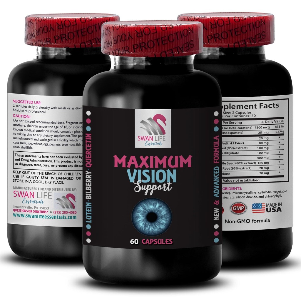 Vizyon dengesi - EYE VISION SUPPLEMENT - Focus avantajı, Kristal görme, Clear Eye, Sharp algılama, Focus iyileştirme, Clear image, Better view, Visual Development 1 Şişe 60 Capsules