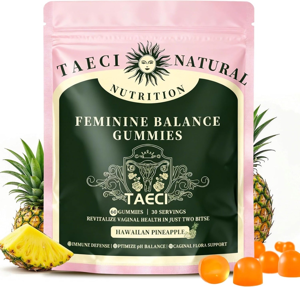 Kadın Sağlığı için Premium Feminine Balance Gummies - Hawaii Pineapple Flavor, Vitality & Gut Health (Yeni Ambalaj)