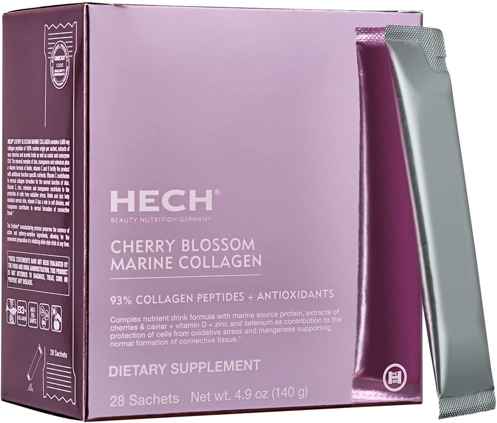Cherry Blossom Marine Collagen - Φάκελοι ποτού για Youthful Glow με 4.600 mg Marine Collagen και αντιοξειδωτικό Matrix με φυσικά εκχυλίσματα φυτών