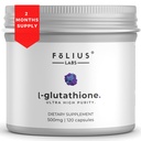 FOLIUS LABS Ultra High Strength L-Glutathione 98% Supplement for Glowing Skin - Collagen Supplements for Women and Men - 500mg Concentrated Formula, Reduced Glutathione Supplement - 120 Capsules