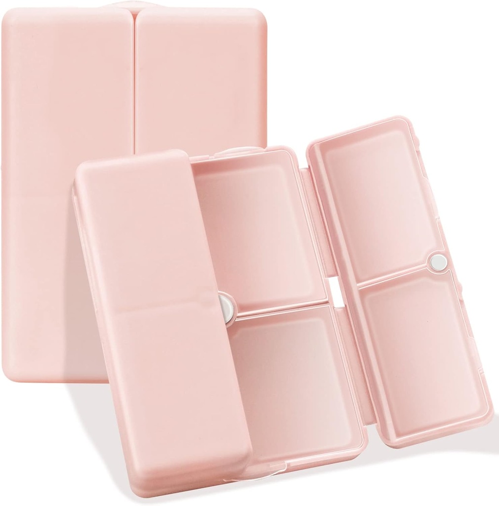 FYY Daily Pill Organizer, 7 διαμερίσματα Φορητή θήκη χάπι Travel Pill Organizer, [Folding Design] Κουτί χάπι για Purse Pocket να κρατήσει βιταμίνες, Cod λάδι ήπατος, συμπληρώματα και φάρμακα-Pink