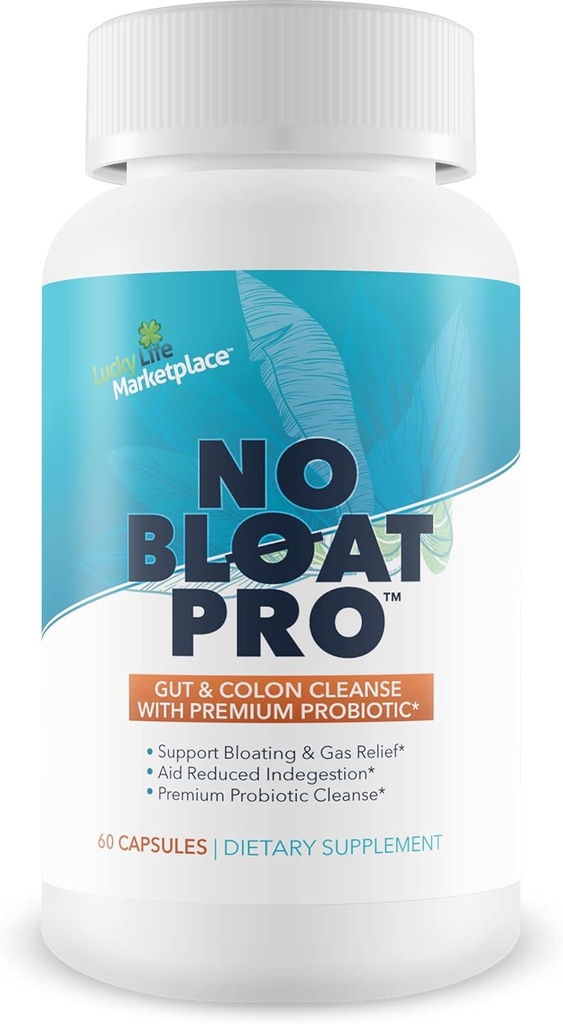 No Bloat Pro - Gut & Colon Premium Probiyotik Desteği ile Temizlendi - Bloating & Gas Relief - Contains Fennel & Ginger - Kolon Sağlığı ve Digestive Health - Düzenli Aidity & Digestion
