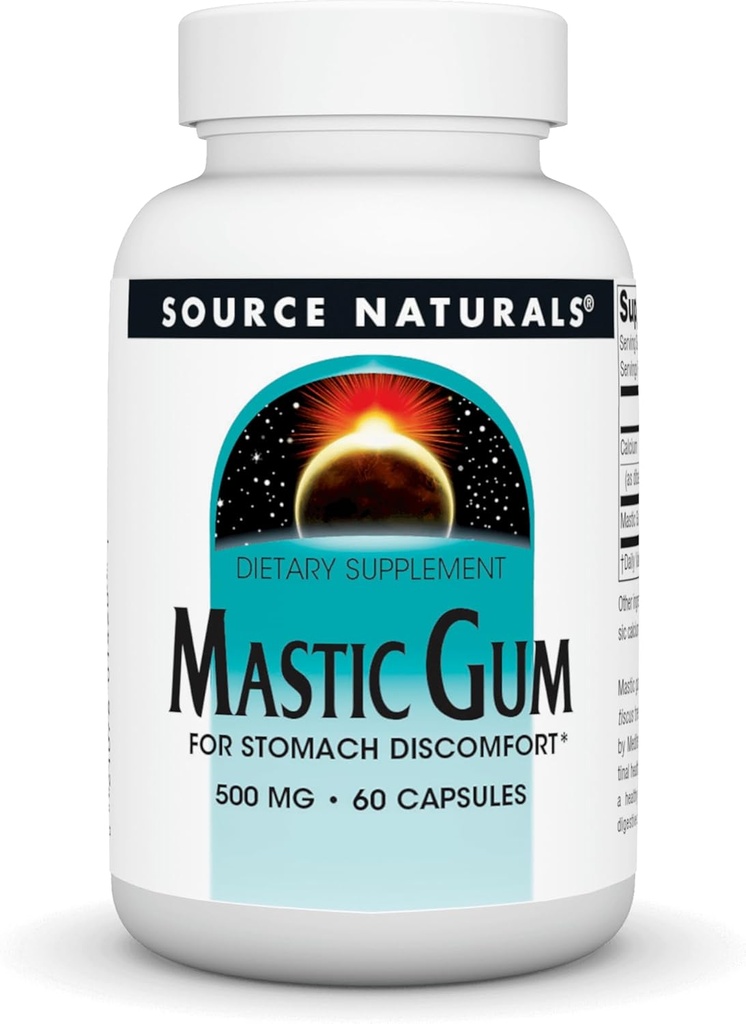 Source Naturals Mastic Gum for Stomach Discomfort* 500 Mg Capsule, 60 Kont