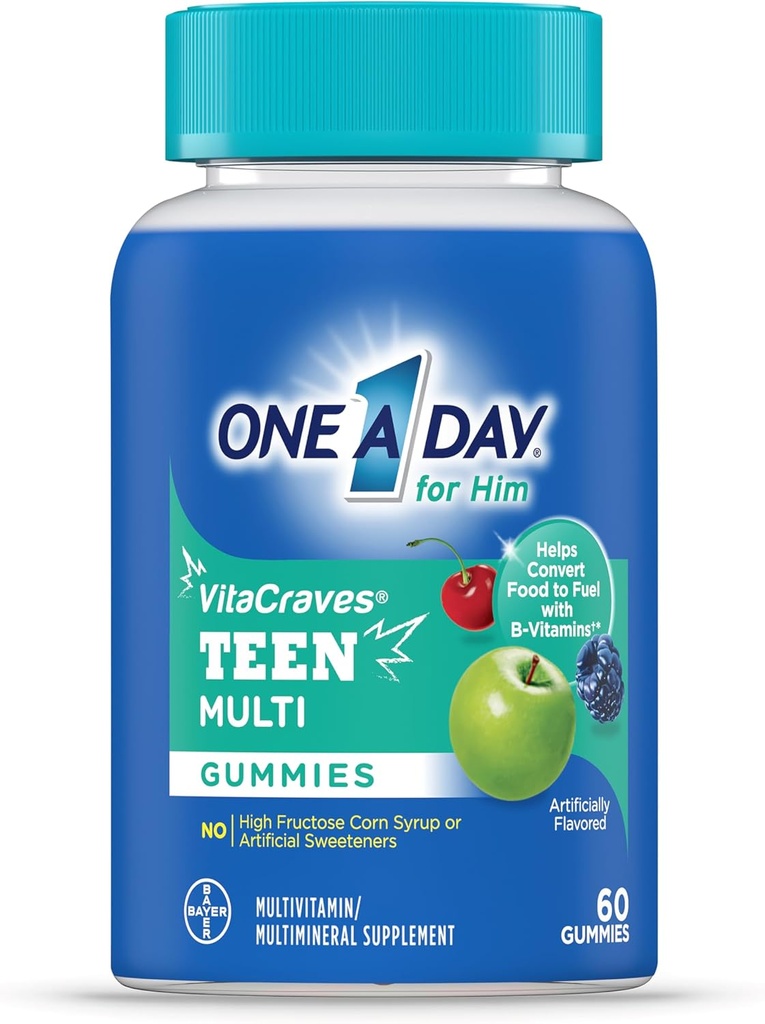 O Multivitamin Gummies için bir gün Teen, A, C, D, E ve çinko, Immune Health Support, Physical Energy & 60 Count