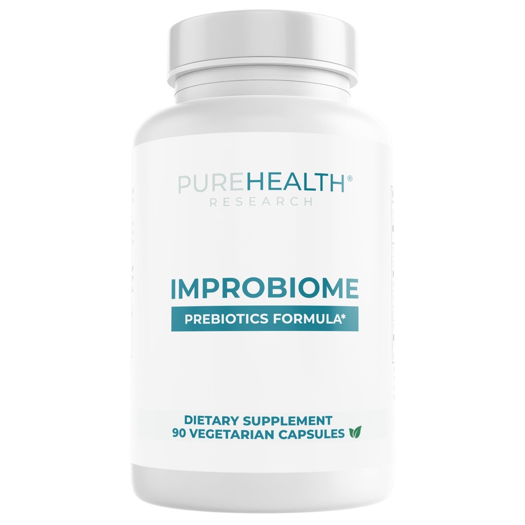 PUREHEALTH Imp Improbiome Prebiyotik Fiber Supplement - Sağlıklı Gut Prebiyotikleri için Doğal Destek - Digestive Nutritional Supplements - Apple Pectin Capsules - 90ct