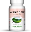 Maxi Health CO Q10 200 mg - Coenzyme Q10 Supplement - Kalp Sağlığı - 60 Capsules - Kosher