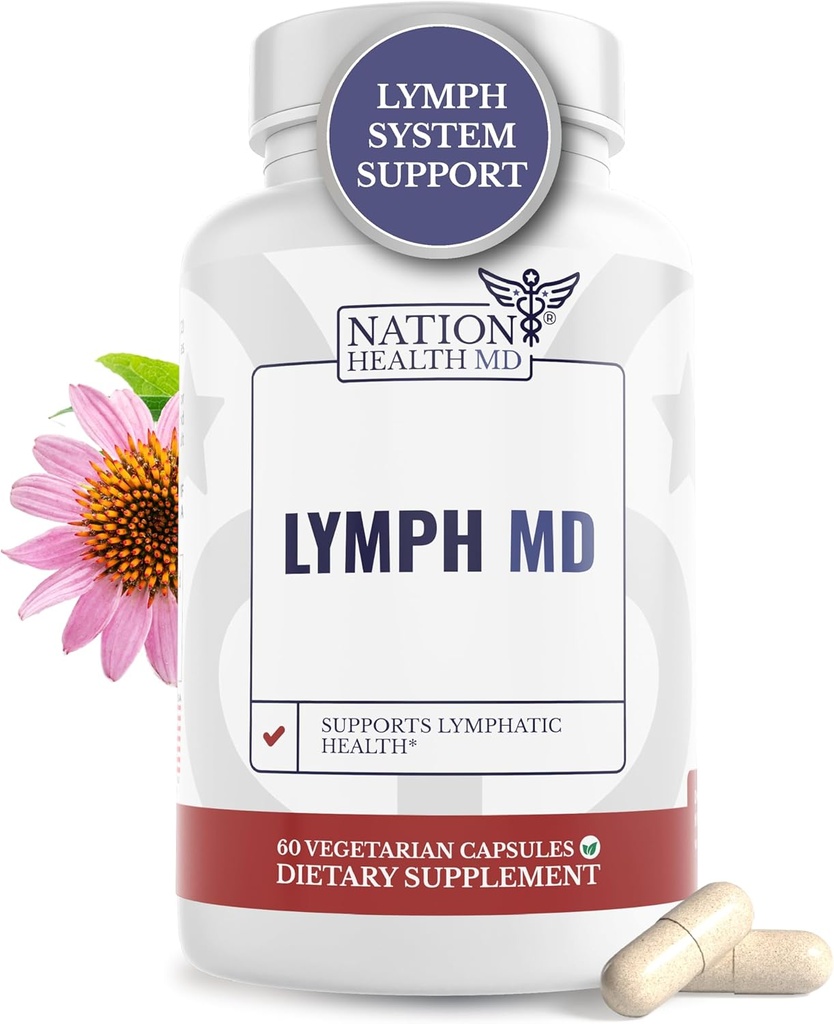 Lymph MD - Lymphatic Drainage Supplement - με Bromelain, Echinacea, Burdock Root, Dandelion, Rutin, Kelp & More - Lymph System Support for Women & Men - 60 Κάψουλες