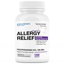 Safgen Laboratuvarları Alerjiler Yardımı, Fexofenadine 180mg, 100 Tablet - 24 Saat Silahsız Antihistamin Antihistamine Antit, Sneezing, Itchy, Watery Eyes - Made in USA