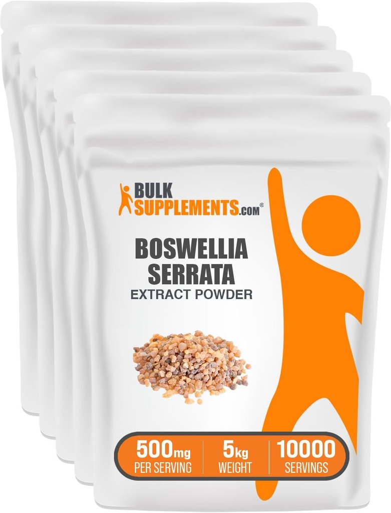 BulkSupplements.com Boswellia Serrata Türlü Toz - Frankincensehopper, Boswellia Serrata Toz - Herbal Supplement, Gluten Free, 500 mg per Service, 5 kg (11 lbs) (Pazarlama için 5 kg (11 lbs) (Pazarlama için 5 kg (11 lbs)