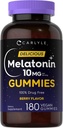 Carlyle Melatonin Gummies 10mg | 180 Kont | Yetişkin İlaç Ücretsiz Yardım | Berry Flavor | Vegan, Non-GMO, Gluten Free Supplement Supplement Supplement