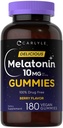 Carlyle Melatonin Gummies 10mg | 180 Kont | Yetişkin İlaç Ücretsiz Yardım | Berry Flavor | Vegan, Non-GMO, Gluten Free Supplement Supplement Supplement