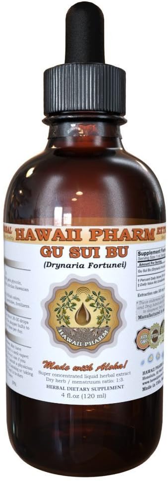 HawaiiPharm Gu Sui Bu Tincture, Gu Sui Bu, Kurunaria (Drynaria Fortunei) Root Liquid Extract, Herbal Supplement 2 oz