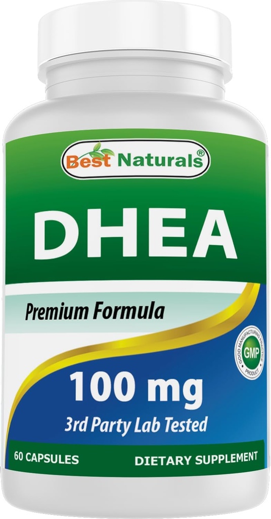 En İyi Doğallar DHEA 100 mg Supplement 60 Capsules - Destekler Erkekler ve Kadınlar için Dengeli Hormon Seviyeleri - Sağlıklı Ağlamayı Teşvik - ABD Üretti