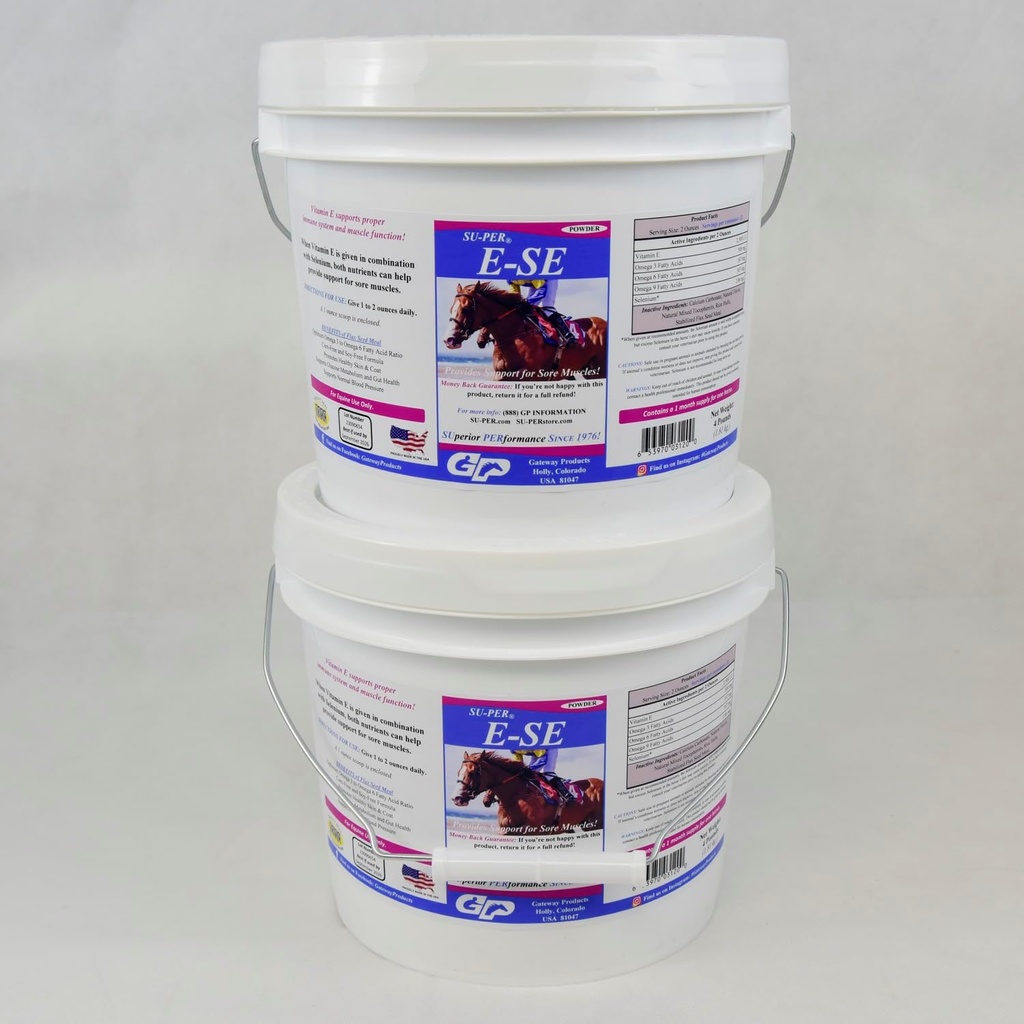 SU-PER E-Se Horses Antioksi Supplement - Sore Kass Desteği için E & Selenium - 4 Pound, (2 Pack)